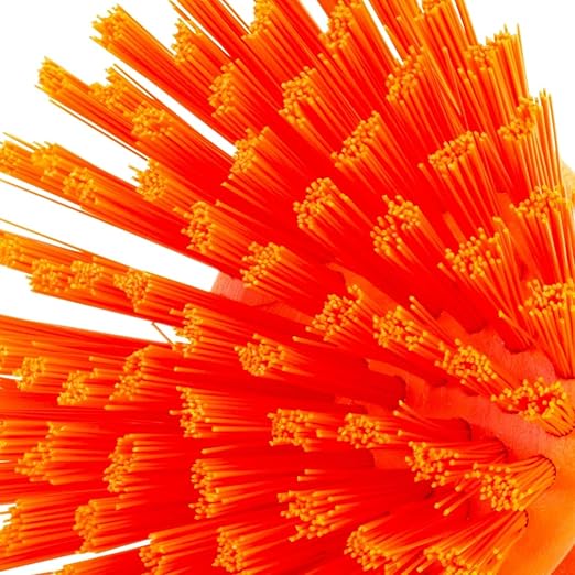 SPARTA 42395EC24 Plastic Scrubber Brush, Round Brush, Dish Scrub Brush With Color Coded For Cleaning, Kitchen, Bathroom, Bathtub, Dishes, Sink, 5 X 5 X 4 Inches, Orange