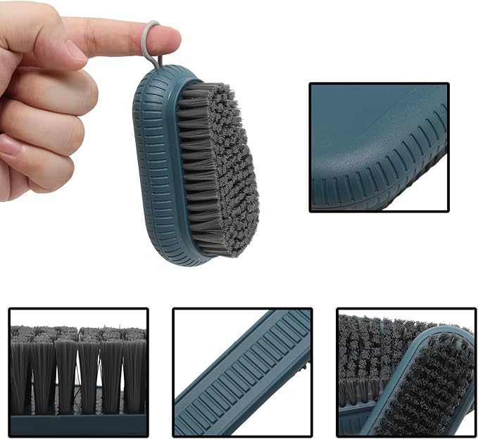 2 PCS Cleaning Brush, Soft Bristle Brush, Household Laundry Scrub Brushes, Easy to Grip Scrubbing Nail Brushes for Clothes Shoes Cleaning Countertops Bathtubs(Blue)