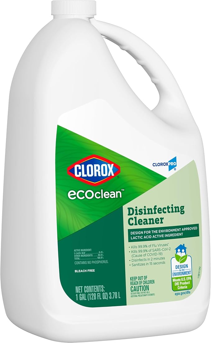 Clorox CloroxPro EcoClean Disinfecting Cleaner Refill, 128 Fluid Ounces