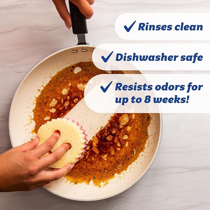 Scrub Daddy Cleaning Supplies Kit - Cif Floral Bundle - Includes Scrub Mommy Dish Sponges, Microfiber Towels, Kitchen Sink Caddy & Cif Cream All Purpose Cleaner, Pink Lilly (9 Count)