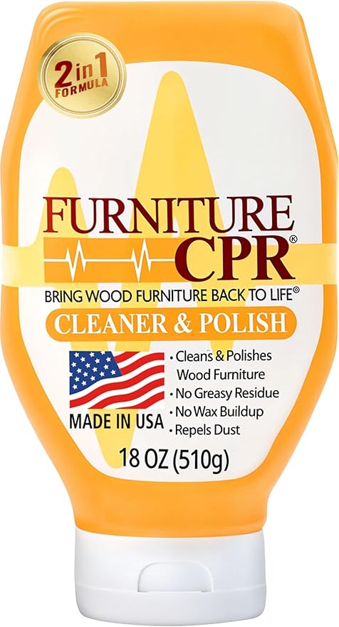 Furniture CPR Wood Furniture Cleaners & Polish 18oz-Cabinet Cleaner for Woods Paneling, Doors, Natural Furniture Polish And Wood Floor Cleaner that Repels Dust, Fingerprints and No Greasy Residue