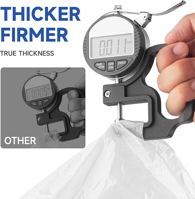 Small Trash Bags with Handles 2 Gallon 200 Count White - Ocean Plastic Upcycling - Plastic Garbage Bags, Can Bin & Waste Basket Liner for Kitchen, Bathroom, Office and Pets