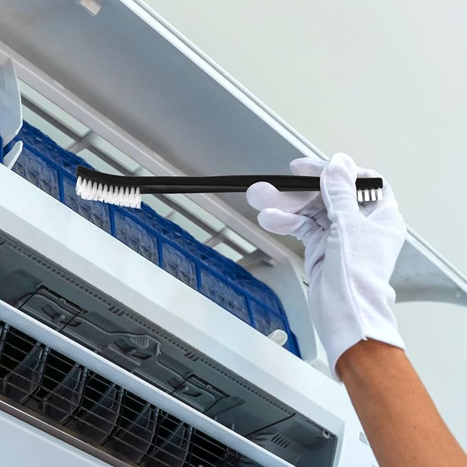 TIESOME 10Pcs Double-Ended Cleaning Brushes Set, Small Detailing Crevice Brushes All Purpose Mini Cleaning Brush Stiff Bristles Brushes for Kitchen Sink Bathroom Gaps Corner Small Space(Plastic)