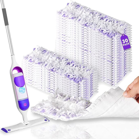 30 Pack Power Mop Pads Refills for Swiffer Power Mop | Heavy-Duty, Disposable Replacement Pads for Floor Cleaning, Multi-Surface & Wood Mopping Pad Refills (Unscented)