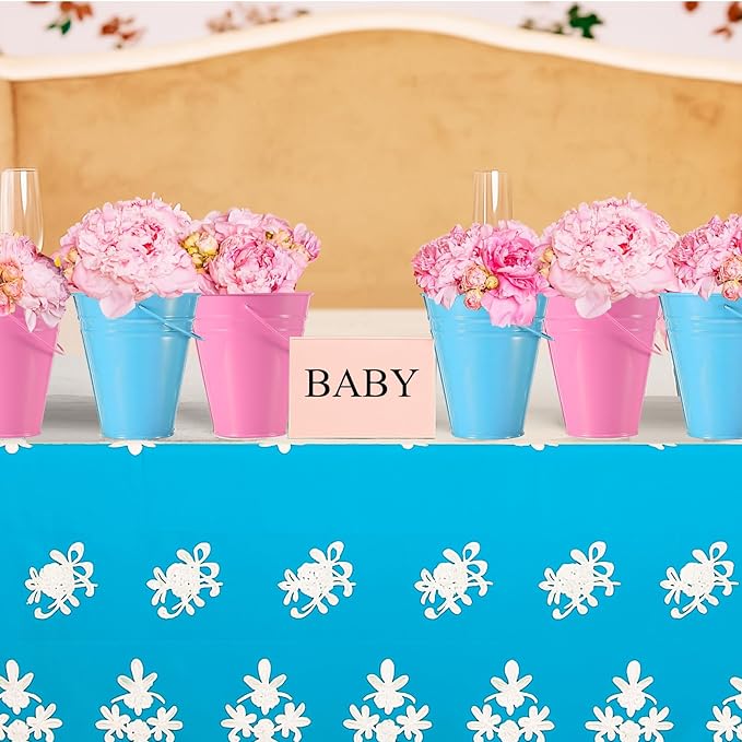 Sadnyy 12 Pack Metal Buckets with Handle, Galvanized Bucket 4.5 x 5 Inch Basket Bucket Party Supplies, Crafts for Christmas Halloween Candy Bars Vase Crafts(Pink Blue)