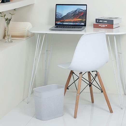 UUJOLY Plastic Small Trash Can Wastebasket, Garbage Container Basket for Bathrooms, Laundry Room, Kitchens, Offices, Kids Rooms, Dorms, (Grey, 3 Gallon)