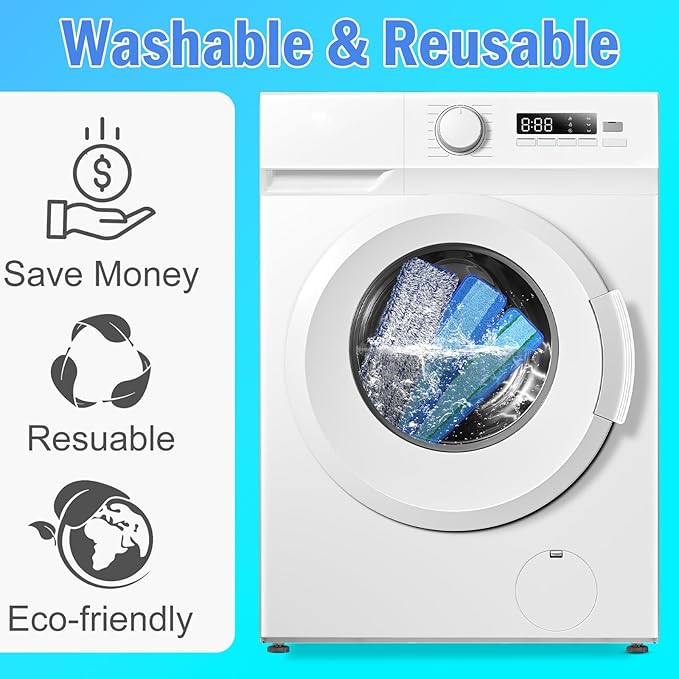 6 Pack Reusable Microfiber Pad for Bona Mop, 6 Pack Value - Use with Bona Mops, Includes 2 Pack Dusting Pad, 2 Pack Cleaning Pad and 2 Pack Deep Clean Pad