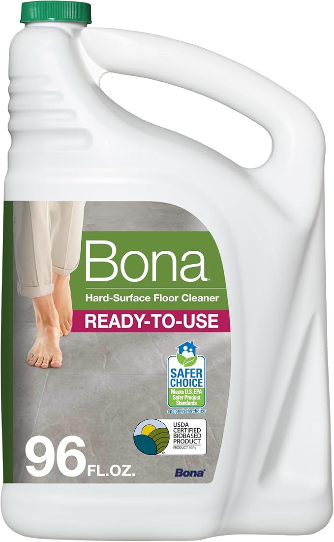 Bona Multi-Surface Floor Cleaner Refill - 96 fl oz - Unscented - Refill Spray Mops and Spray Bottles - Residue-Free Floor Cleaning Solution for Stone, Tile, Laminate, and Vinyl Floors