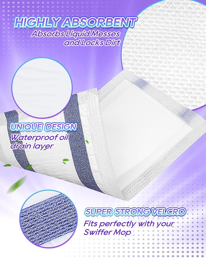 Multi-Layer Dry Floor Mop Pads Compatible with Swiffer WetJet, All Purpose Multi Surface Floor Cleaner Spray Mop Pads Refills for Hardwood Floor, 48 Count