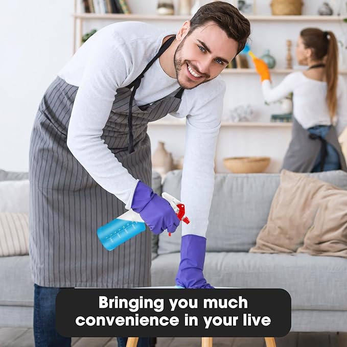 Eccliy 12 Pcs 16 Oz Plastic Spray Bottle, Adjustable Empty Reusable Sprayer for Cleaning, Planting, Water, Bathroom and Kitchen, BBQ, Commercial and Residential(Red,Measurements)