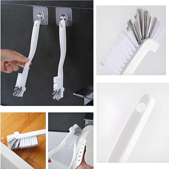 Cleaning Brush 12Pcs Set, Crevice Cleaning Brush with Scraper, Multi-Purpose Hard Bristle Deep Cleaning Brushes Supplies for Kitchen, Bathroom, Corner, Grout, Sink, Cup, Teapot, Bottle, Blender