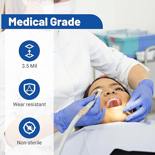 JMU Nitrile Gloves Small Case of 1200, 3.5Mil Nitrile Exam Gloves, Latex Free, Powder Free, Violet Blue