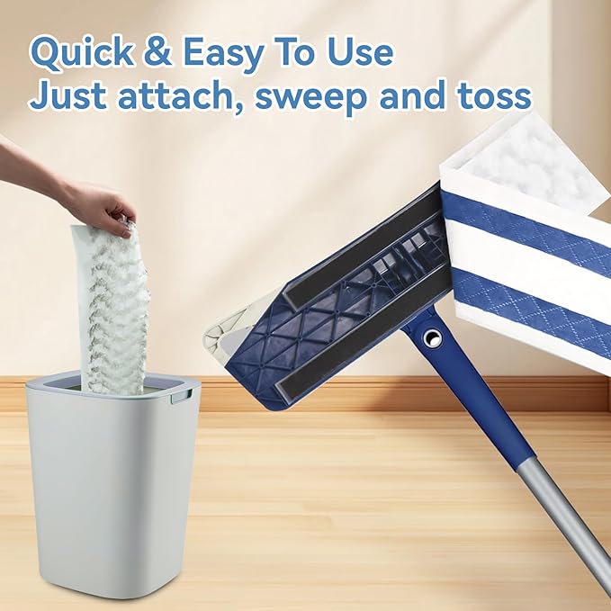 50 Count Sweeping Pads for Bona Flat Mop Disposable Heavy Duty Mop Pad 17 * 5 Inch Dry Mop Refill Multi-Surface Floor Cleaner Pads Refill XL Microfiber Mop Replacement