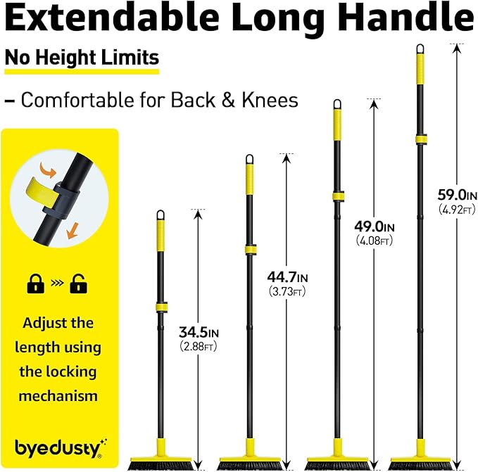 Grout Brush with Long Handle, Rotation Tile Grout Cleaning Tool, Wall Cleaner Mop, Baseboard Scrubber with 1 Chenille Duster for Painted Walls, Floor and Corners, V-Shape Shower Scrubber Cleaner -59in