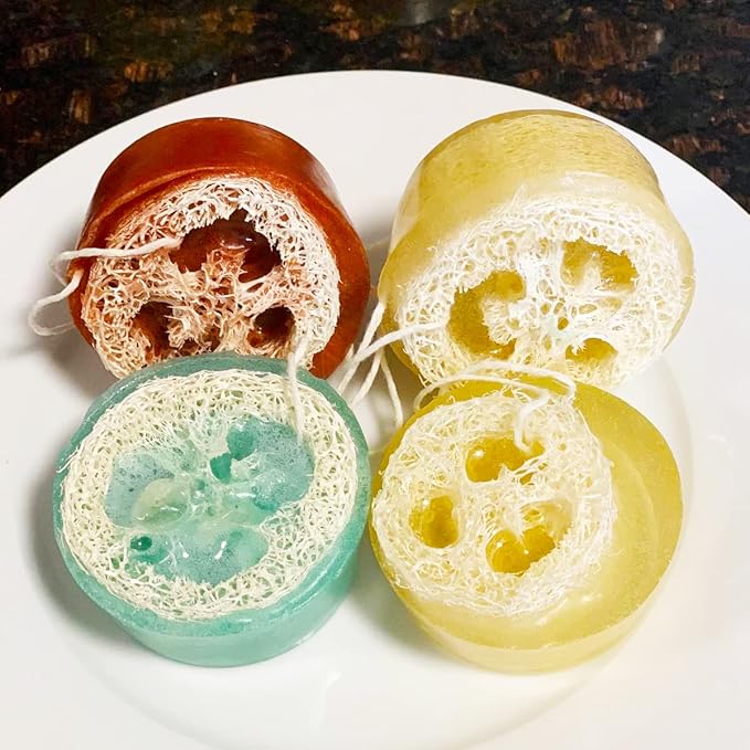 Sakolla 4oz Round Silicone Soap Molds, 3.15'' Cylindrical Soap Molds for Loofah Soap Bath Bombs Steamer Lotion Bars, Set of 2