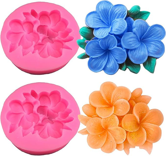 Wehous 2PCS Flower Silicone Mold 3D Cute Flower Resin Candle Molds for Candle Making Silicone Fondant Chocolate Cake Decorating Mold Candle Soap Wax Resin Concrete Clay Casting Craft Mould