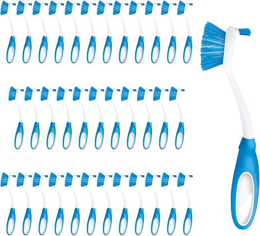 Dish Brush Scrubber for Kitchen, by LOLA, Stiff Bristles & Food Scraper, Comfort No-Slip Grip Handle, Safe for Non-Stick & Coated Cookware, 36 Pack