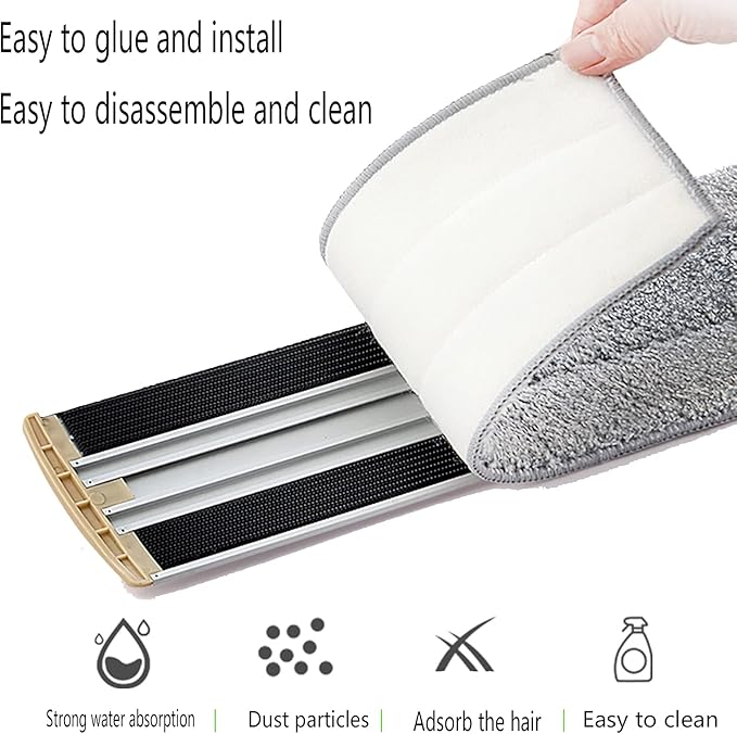 18 Inch Microfiber Floor mop Pads 6 Pack Microfiber Mop Replacement Heads for Wet Dry Mops Premium Floor Cleaning Pads Reusable Best Home Cleaning mops dust Hardwood Tile Kitchen
