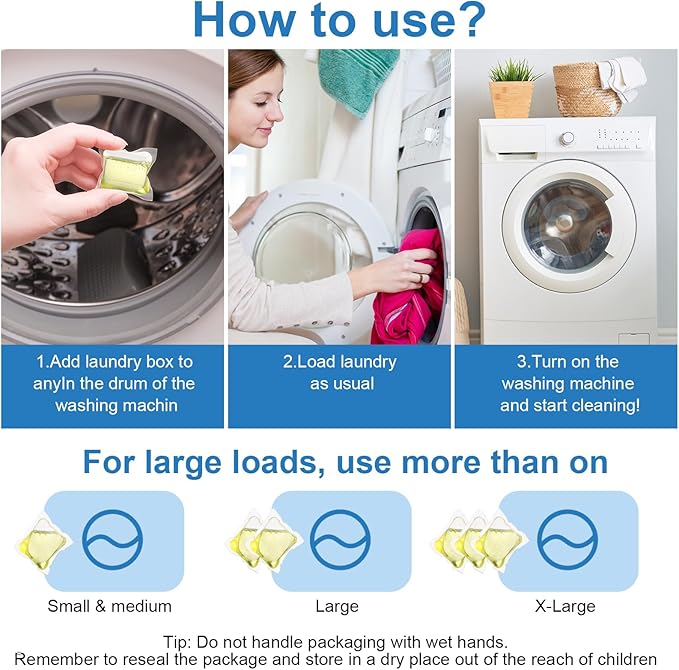 400 Pcs Laundry Detergent Soap Pods Bulk Anti Sensitive Laundry Pods Scented Washing Machine Pacs Packs with Clear Container Stain and Odor Removal, Ultra Concentrated,Plant Ingredient