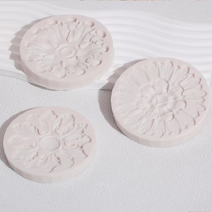 Baroque Cake Decoration Silicone Mold 1 Pcs, European Relief Chocolate Fondant Mold, Food Grade Material Can Be Reused, for Cookies, Candies, Sugar Crafts, Flower Paste, UV Resin, Cclay Crafts