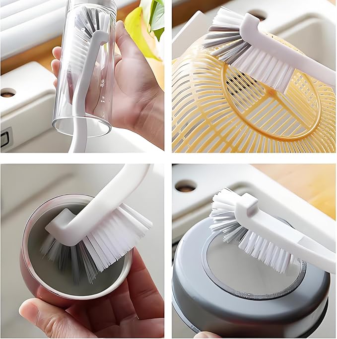 Cleaning Brush 12Pcs Set, Crevice Cleaning Brush with Scraper, Multi-Purpose Hard Bristle Deep Cleaning Brushes Supplies for Kitchen, Bathroom, Corner, Grout, Sink, Cup, Teapot, Bottle, Blender