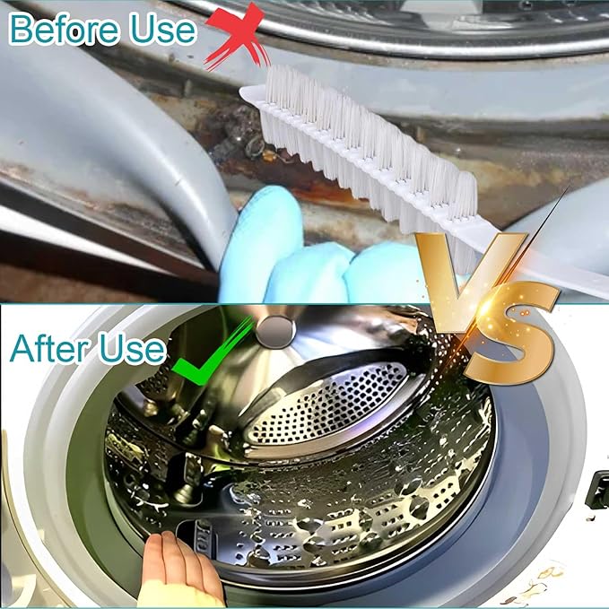 2Pcs Rolling Washing Machine Multifunctional Cleaning Brush, Household Cleaning Brushes,Nylon Brush Heads Powerful Clean,Wash Machine Cleaner Also Fit in Kitchen Dryer Hotel