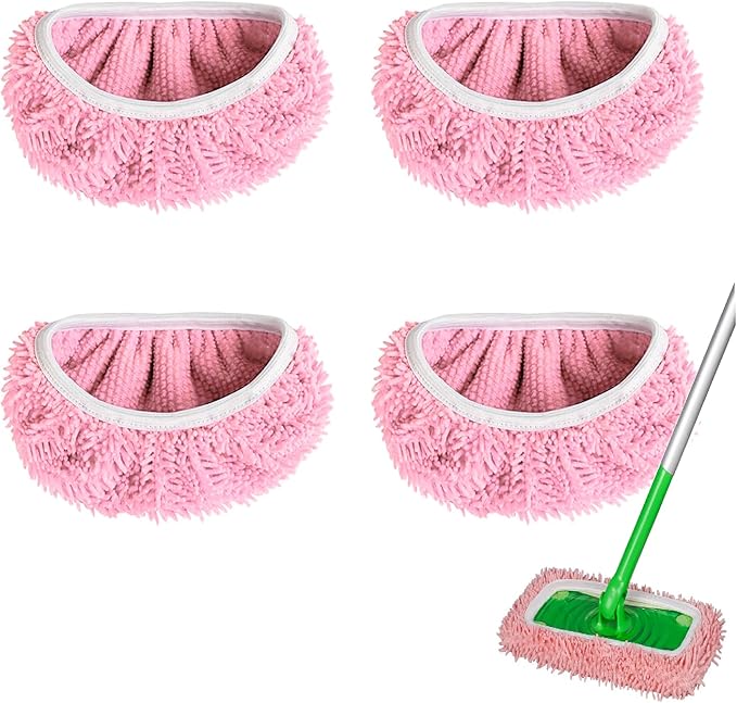 Reusable Microfiber Mop Pads for Swiffer Sweeper - Wet & Dry Cleaning Cloths - Mop Head Replacement Washable Refills for Household Floors