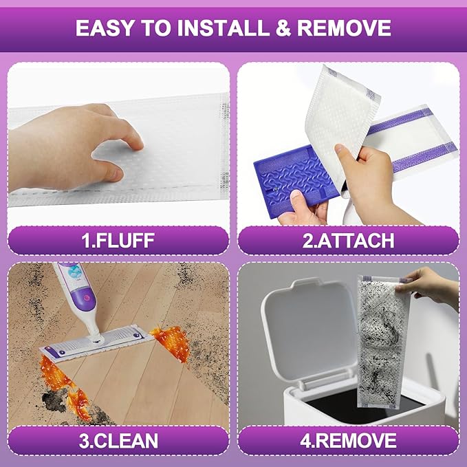 20 Count New Disposable Mop Refills for Swiffer Power Mop,Extended Super Absorbent mop Cloth Compatible with Swiffer Power Mop,Replacement Pads for Floor Cleaning.(Super Absorbent/Velcro)