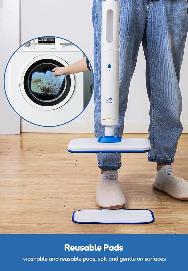 Steam Mop for Floor Cleaning,15-Second Setup,Chemical-Free Floor Cleaner for Hardwood,Laminate,Tile&Greasy Spots.Ergonomic Design with Hands-Free Standing,3 Steam Settings,Reusable Washable Pads