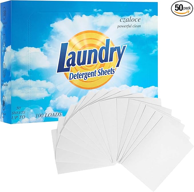Laundry Detergent Sheets Fresh Scent Fully Dissolves 100 Loads Liquidless Washing Detergent Sheets Eco Laundry Soap Washer Sheet, Eco-friendly, Great for Save Space,Non Toxic People Safe