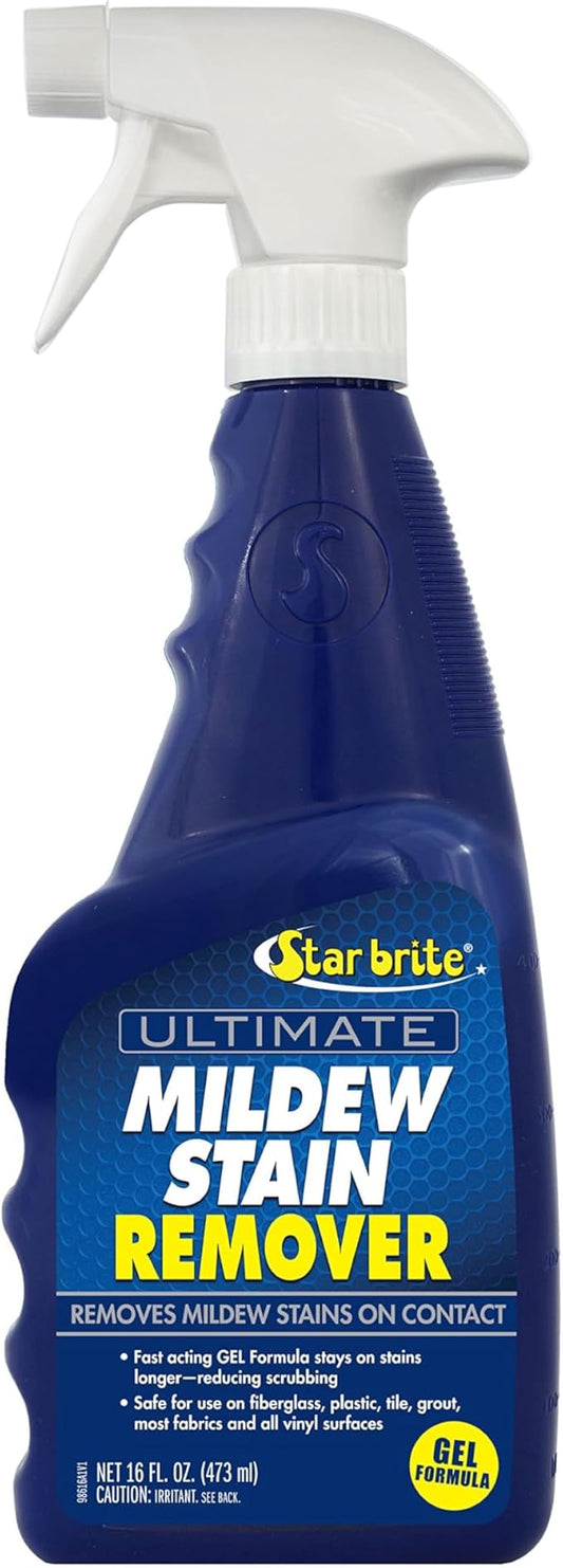 STAR BRITE Ultimate Mildew Stain Remover - Fast Acting Gel Spray Formula Stays On Stains Longer To Reduce Scrubbing 16 OZ (098616)