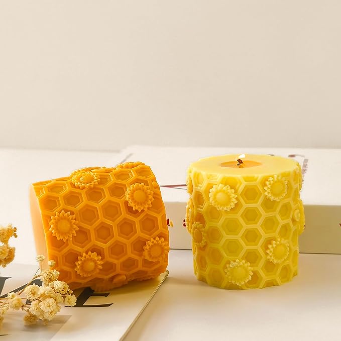 Honeycomb Silicone Cylinder Mold for Resin Casting & Candle Making