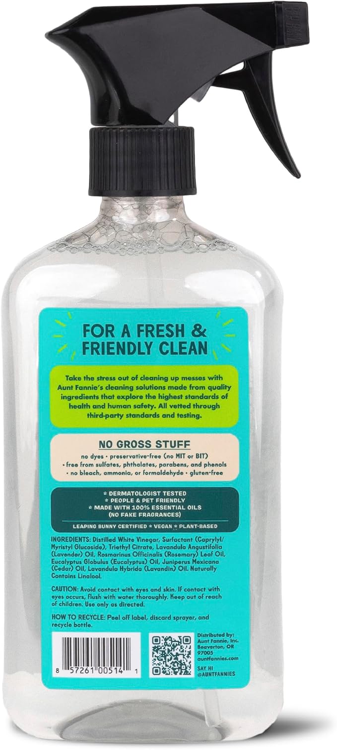 Aunt Fannie's All Purpose Household Cleaner, Multi-surface Spray, Powered by Vinegar for Kitchen, Bath, Windows and Countertops, Eucalyptus Scent (Pack of 1)