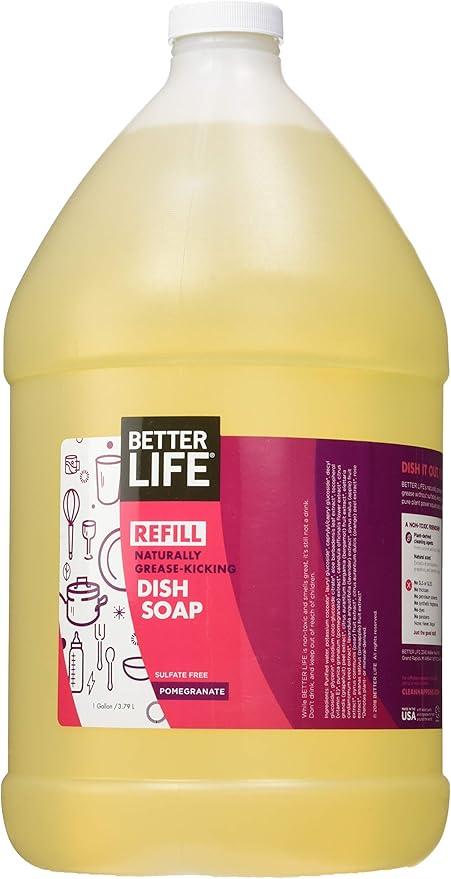 Better Life Sulfate Free Dish Soap Refill, Currant and Citrus, 128oz (Refill), Currant and Citrus, 128 Fluid Ounce
