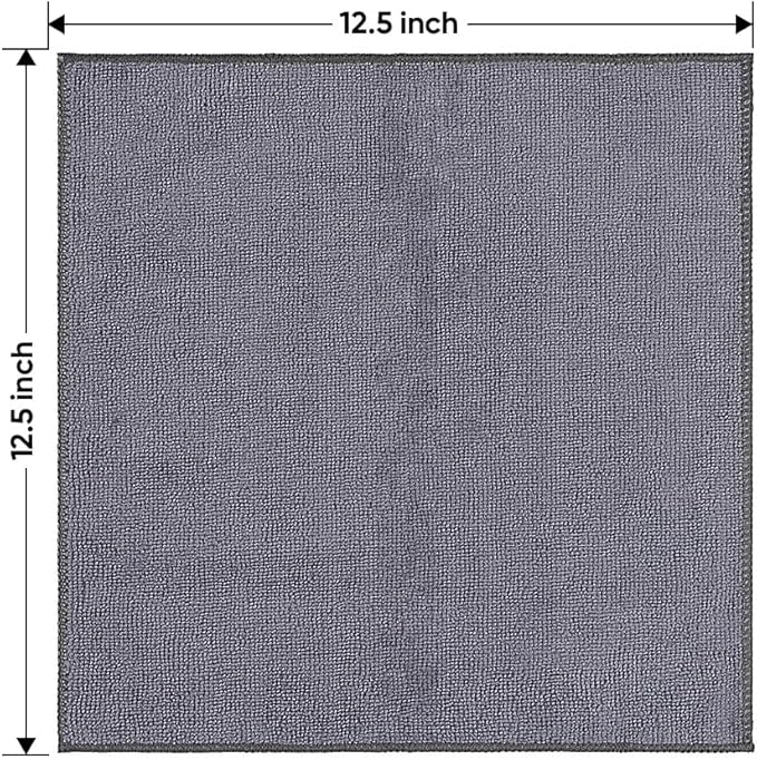 HOMEXCEL Grey Microfiber Cleaning Cloth 50 Pack, 12.5 x 12.5 inch Microfiber Towels for Cars, Ultra Absorbent Car Washing Cloth, Lint Free Streak Free Cleaning Rags for Car, Kitchen, and Window