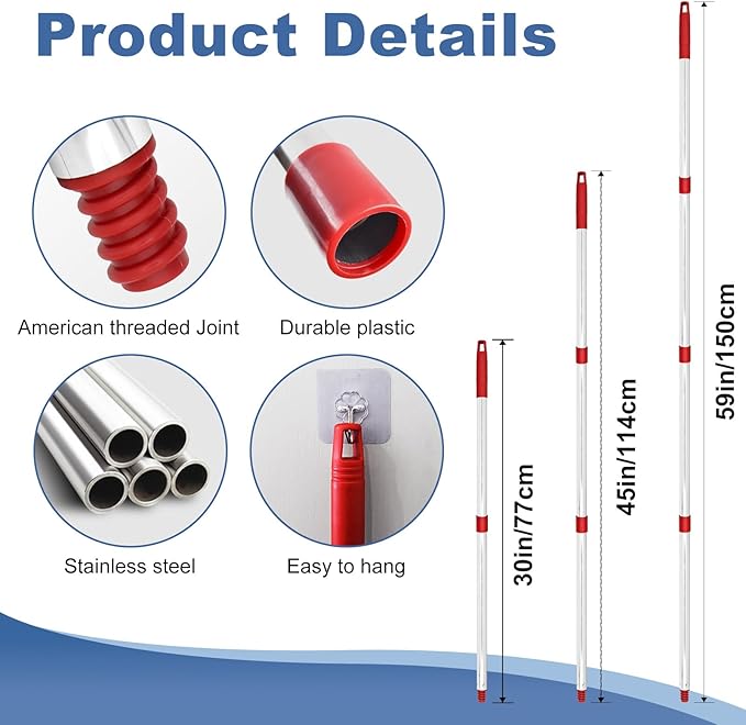 Mop Heads for O Cedar RinseClean 2 Tank Spin Mop System, 3 Microfiber Mop Head Refills and 3 Chenille Mop Pads,1 Scrub Brush, and 1 Mop Base with Mop Handle Set Combo