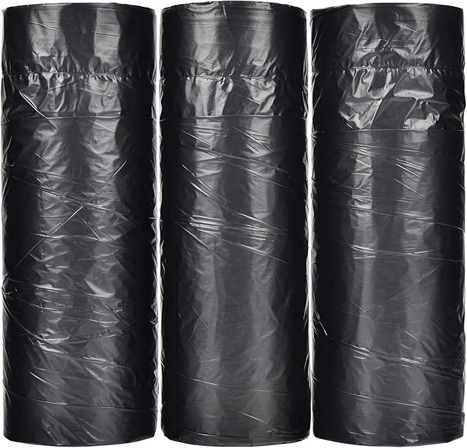 Ultra Strong 15 Gallon Drawstring Trash Bags (102 Count) Large Heavy Duty Thicken Plastic Tall Kitchen Garbage Bags Black for Kitchen Office Lawn Yard