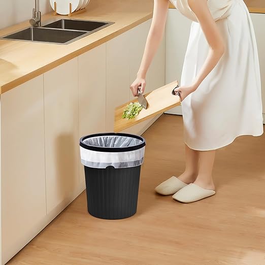 ZXJ Plastic Trash Can - 2 Gallon - Black - Laundry Room,Bathroom,Kitchen,Office,Dormitory,Camping,Kids Room