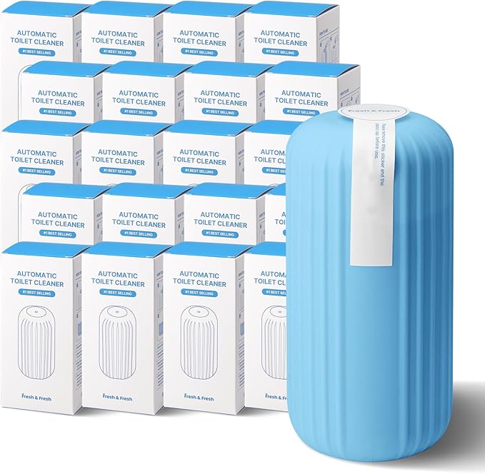 Fresh & Fresh Automatic Toilet Bowl Cleaners (Sky Blue) - 20 Bottles(UPTO 2500 FLUSHES/Bottle), Commercial and Residential Toilet Cleaner 3-4 MONTH Lasting Toilet Bowl Cleaner Bottle