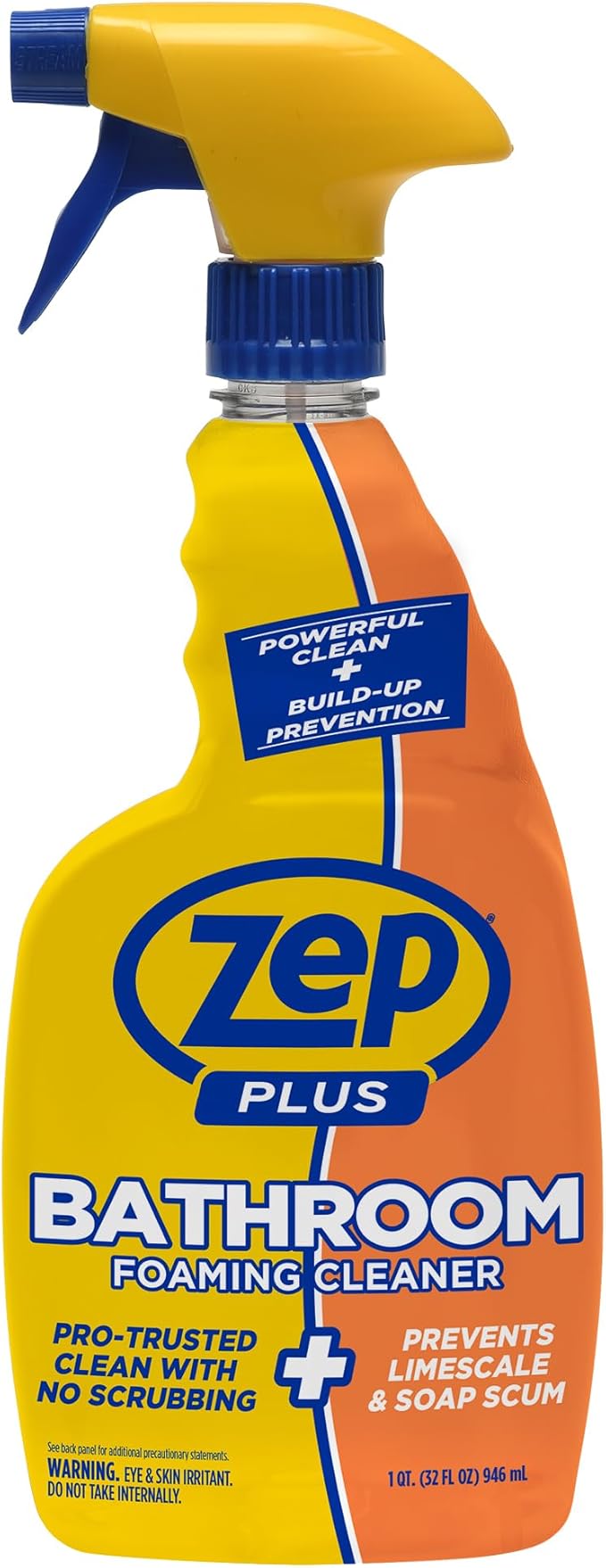 Zep Plus Bathroom Foaming Cleaner - 32 OZ (Case of 12) - R54012 - Keep Your Bathroom Clean + Protect From Future Soap Scum Buildup