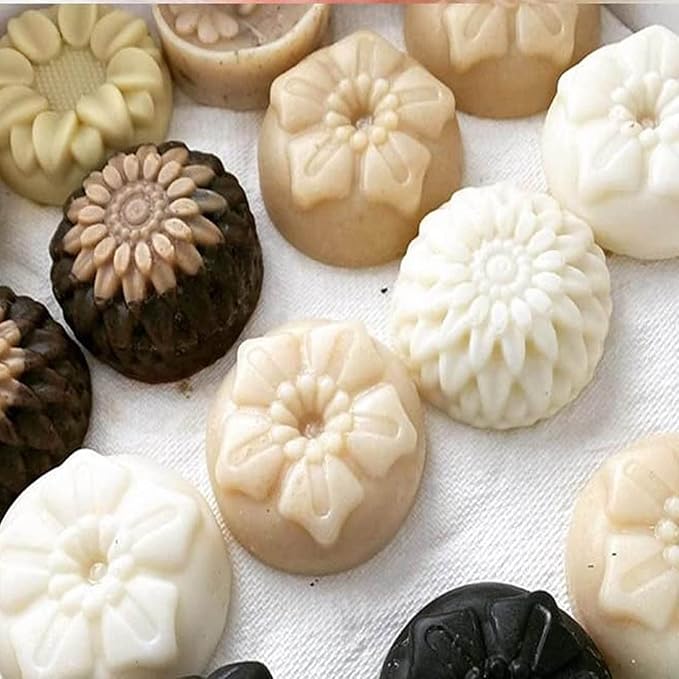 Soap Molds Silicone Shapes-3PCS 6 Cavities Flower Soap Mold,Silicone Molds for Soap Bath Bombs Shower Steamer Lotion Bars