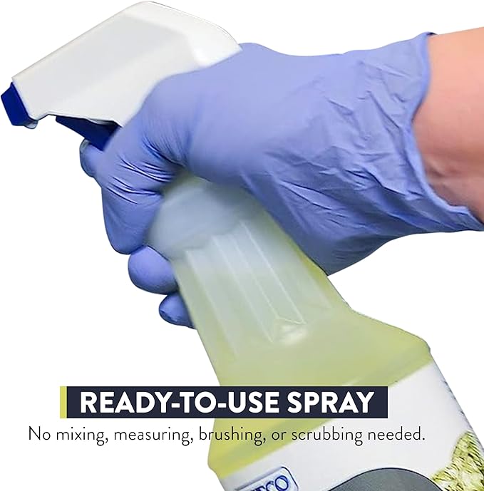 GONE Instant Mold & Mildew Remover - 12.5% Bleach Industrial-Strength Cleaner, Stain Removal on Shower, Siding, Bathroom Tile, Grout, Trim, Boats, and Outdoor Furniture, 1-Quart Spray Bottle