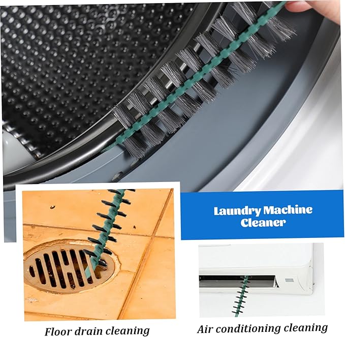 3Pcs Washing Machine Cleaning Brush, Flexible Nylon Bristles Laundry Brush, 0.8x23.6in Effective Reusable Cleaning Tool for Washing Machine Drums Wash Cleaner Laundry Cleaner