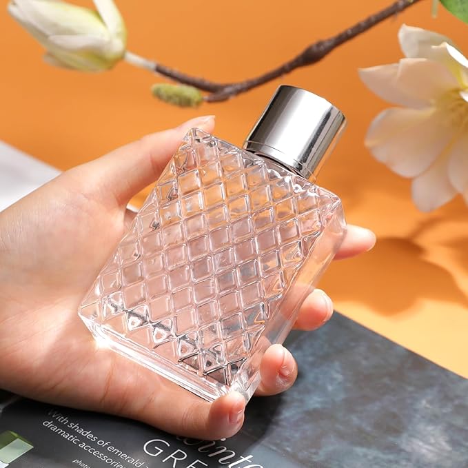 Vintage Glass Spray Bottle - Refillable Perfume Atomizer, Empty Perfume Bottles with 3 Dispensers (100ml/3.4 Oz)