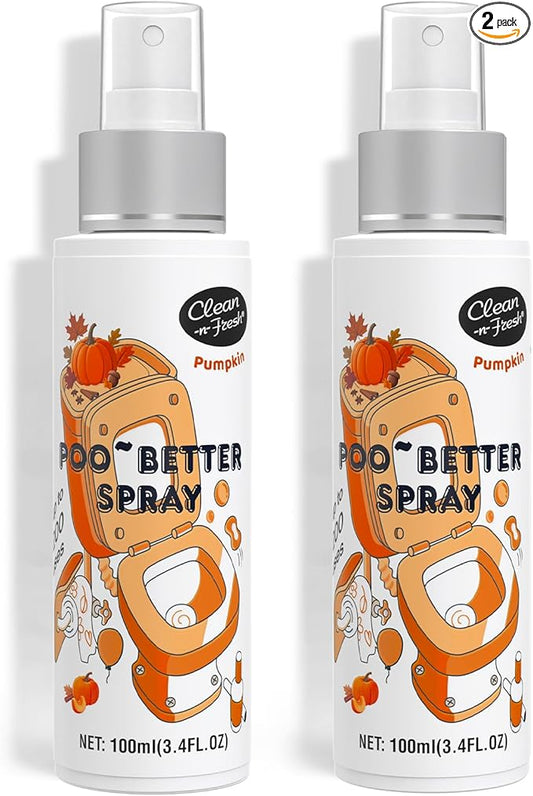 Clean-n-Fresh Toilet Spray 6.8 Fl.Oz, Pumpkin, Bathroom Air Fresheners Spray, Eliminates Bathroom Toilet Odor, for Home or Work, Pumpkin, Cinnamon & Vanilla Scent