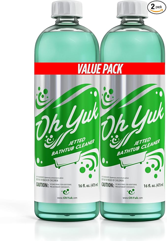 Oh Yuk Jetted Bathtub Cleaner for Jet Tubs, Whirlpools, The Most Effective Jetted Tub Cleaner, Septic Safe | Two 16 Ounce Bottles!
