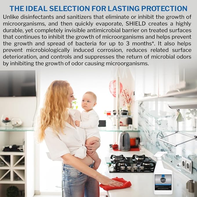 PermaSafe SHIELD, 90-Day Antimicrobial Surface Protectant; Mold, Mildew, Fungi, Algae and Odor Inhibitor, and More. (32 Oz.)