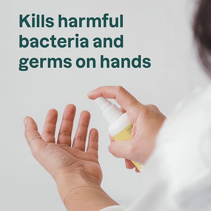 ATTITUDE Hand Sanitizer Spray for Adults and Kids, EWG Verified, Kills Bacteria and Germs, Vegan, Lemon Leaves, 3.38 Fl Oz (Spray Bottle) (Pack of 6)