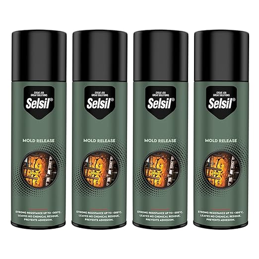 SELSIL Silicone Mold Release Aerosol Spray (4 x 13.5 fl oz) Professional Resin Mold Releaser, Non-Stick, Fast-Drying & Easy Mold Removal, (Pack of 4)