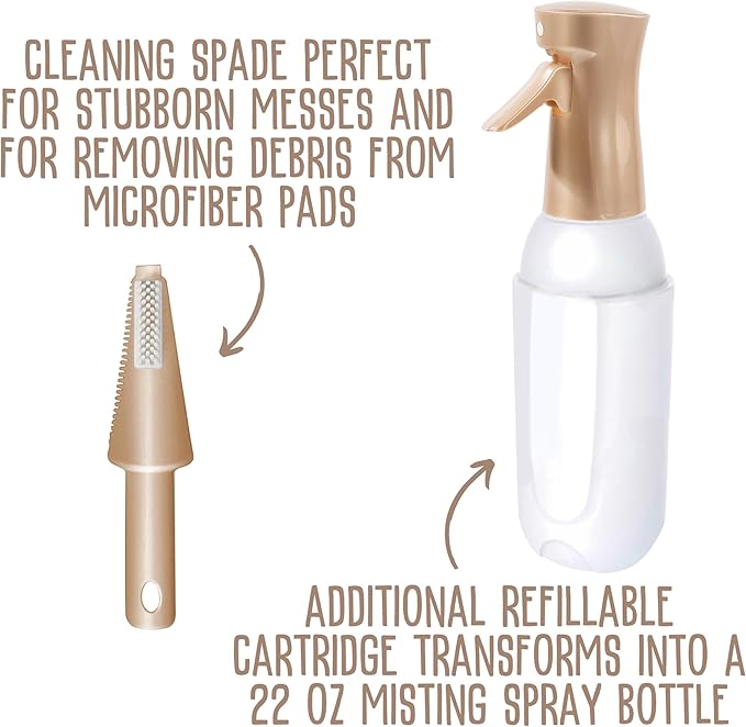 Quick Shine Ultimate Gold Spray Mop Kit | All-in-One 11 Pc Kit w/ Interchangeable Attachments | Floor Cleaner Included | No Batteries Needed | Pro Cleaning System for All Floor Types | 2-in-1 Mop